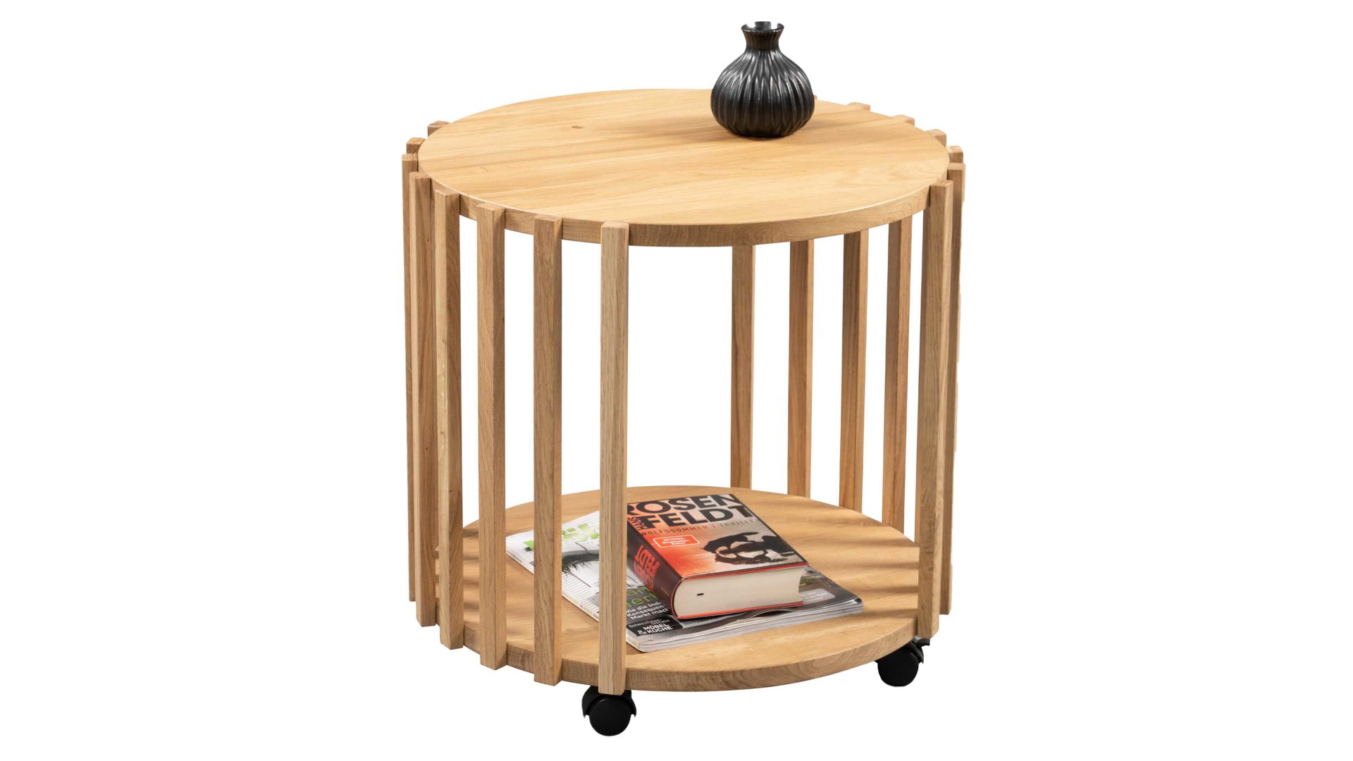 Couchtisch M2 kollektion aus Holz in Holzfarben Couchtisch Mats 1 Wildeiche - Durchmesser ca. 50 cm