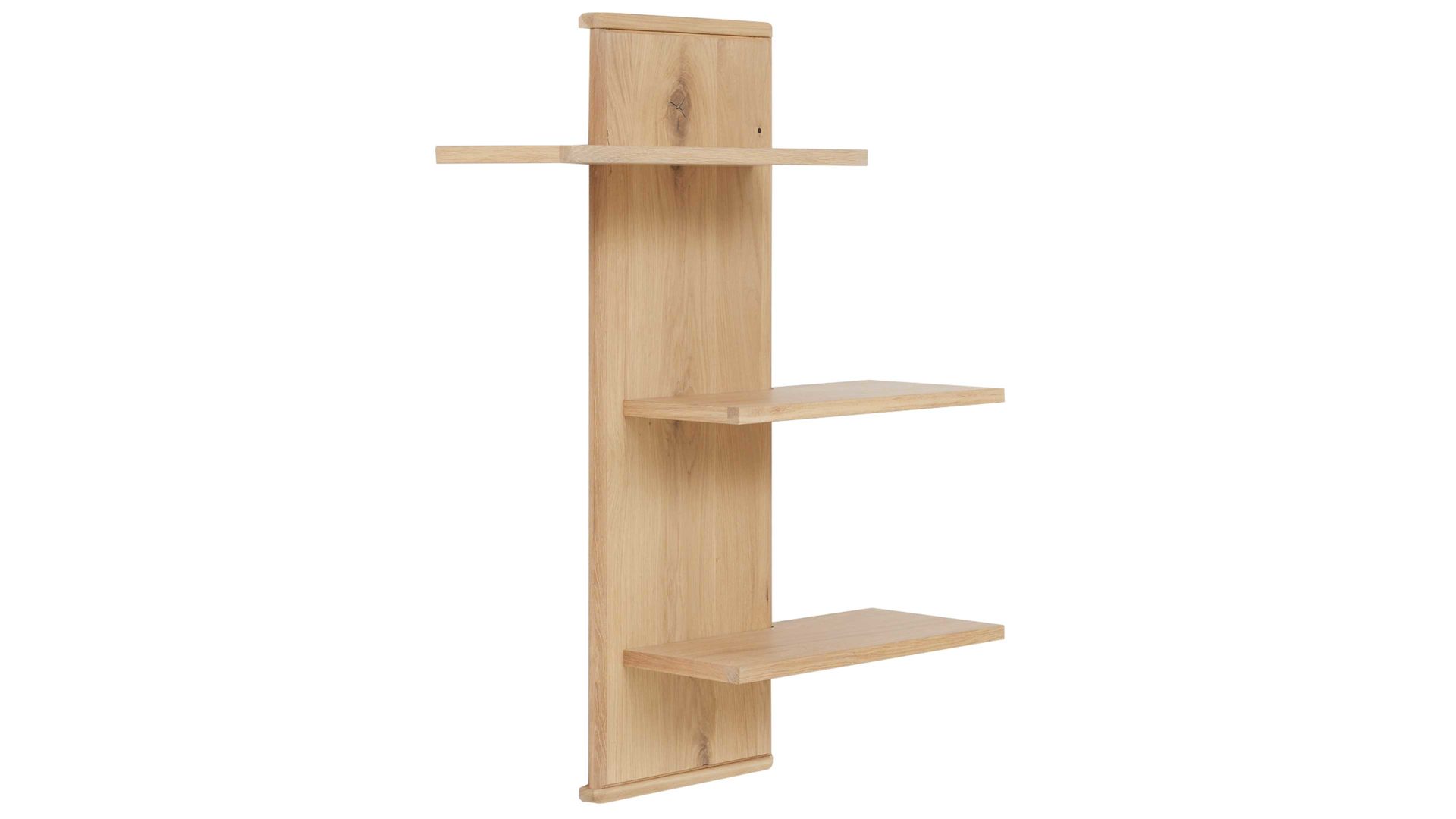 Wandregal Interliving aus Holz in Holzfarben Interliving Wohnzimmer Serie 2024 - Wandregal 24 Eiche - drei Böden, ca. 85 x 106 cm