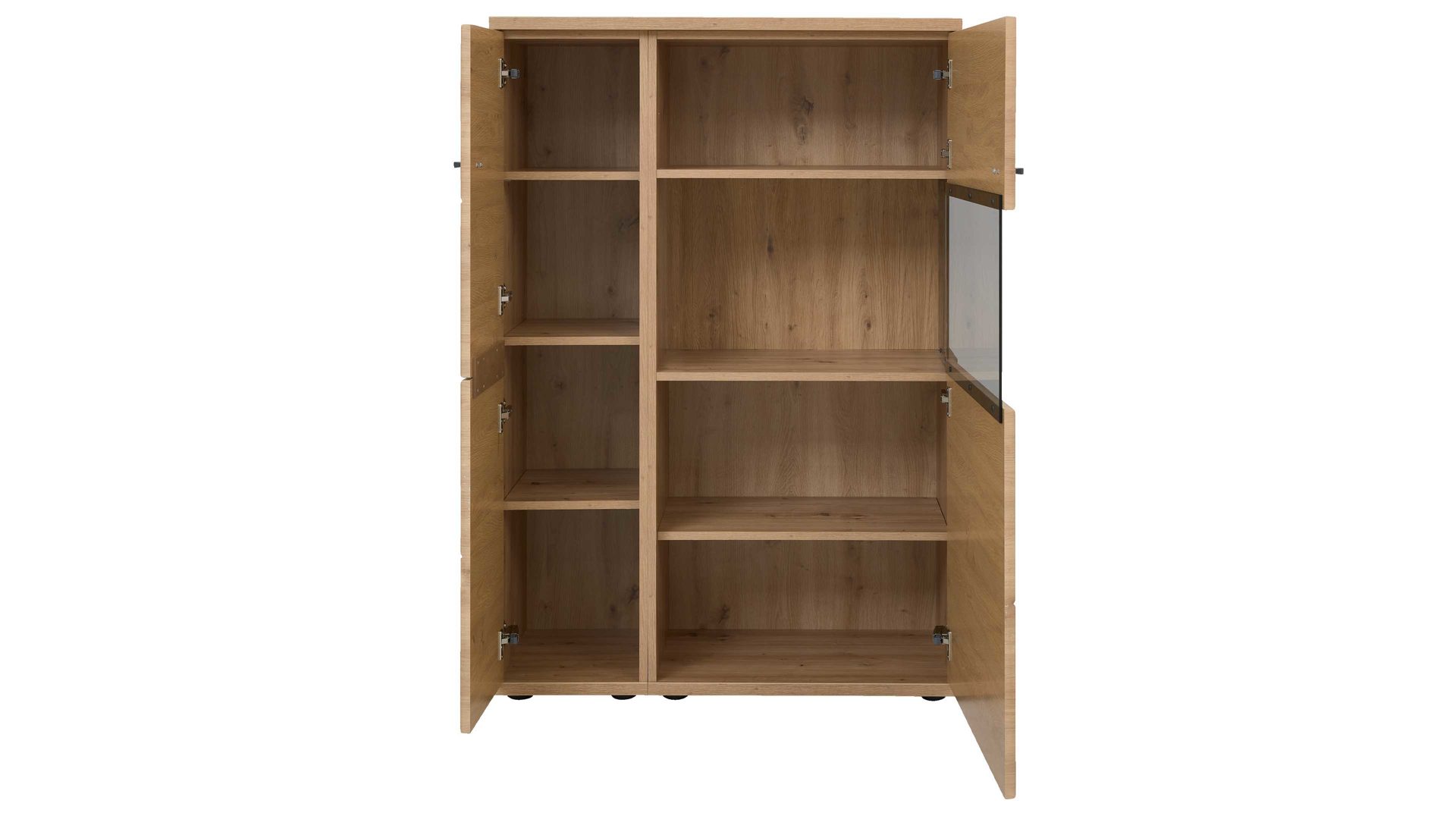 Wohnwand Interliving aus Holz in Holzfarben Interliving Wohnzimmer Serie 2110 - Wohnwand Alteiche - fünfteilig, Breite ca. 345 cm