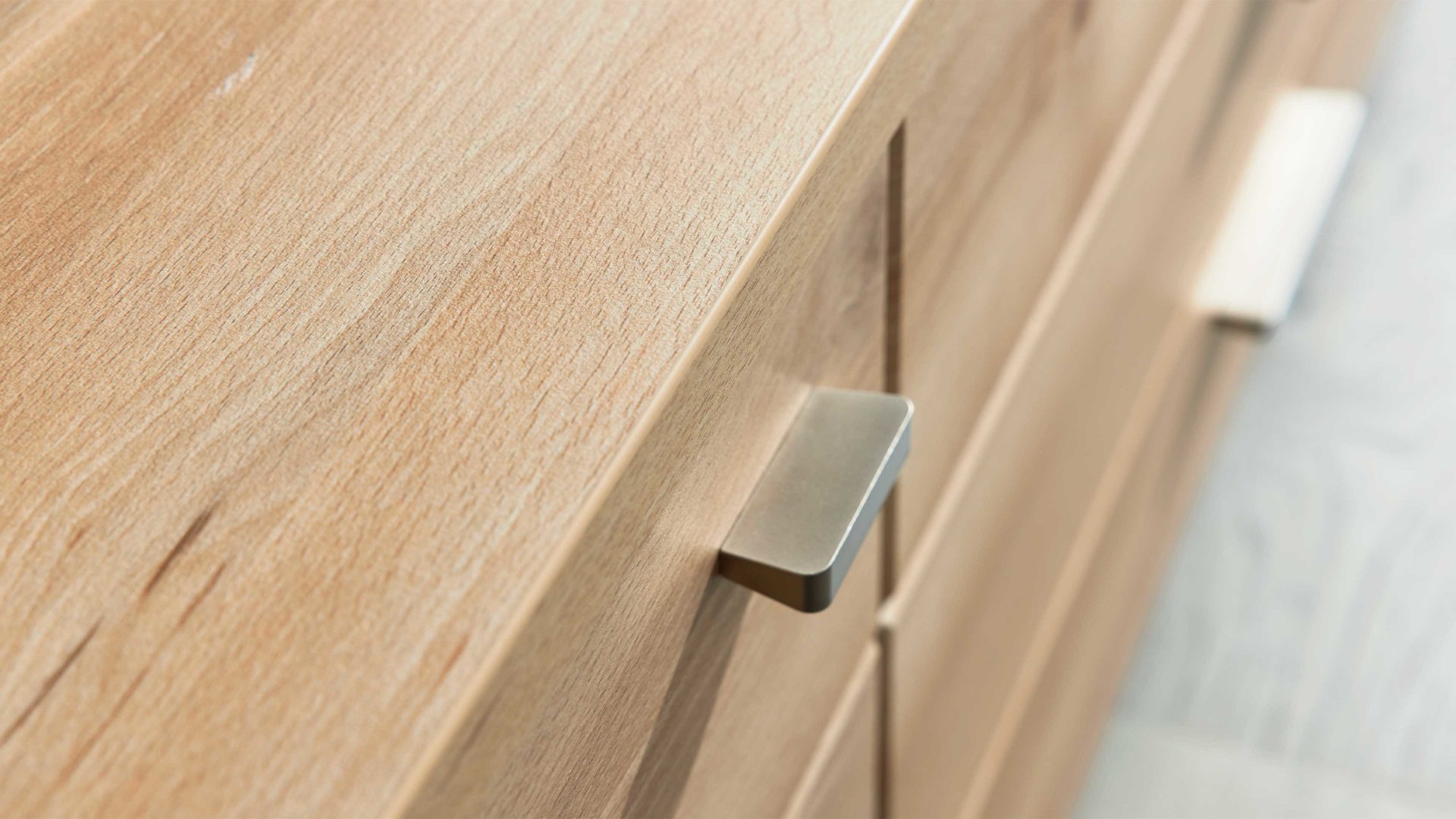 Wohnwand Interliving aus Holz in Holzfarben Hell Interliving Wohnzimmer Serie 2110 - Wohnwand EB31501 Naturbuche - sechsteilig, Breite ca. 315 cm