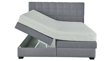 Boxspringbett comfortmaster besser sitzen, liegen, leben aus Stoff in Grau Comfortmaster OC-BX21088 - Boxspringbett mit Bettkasten silbergrauer Bezug Twister silver 281300 - Liegefläche ca. 180 x 200 cm