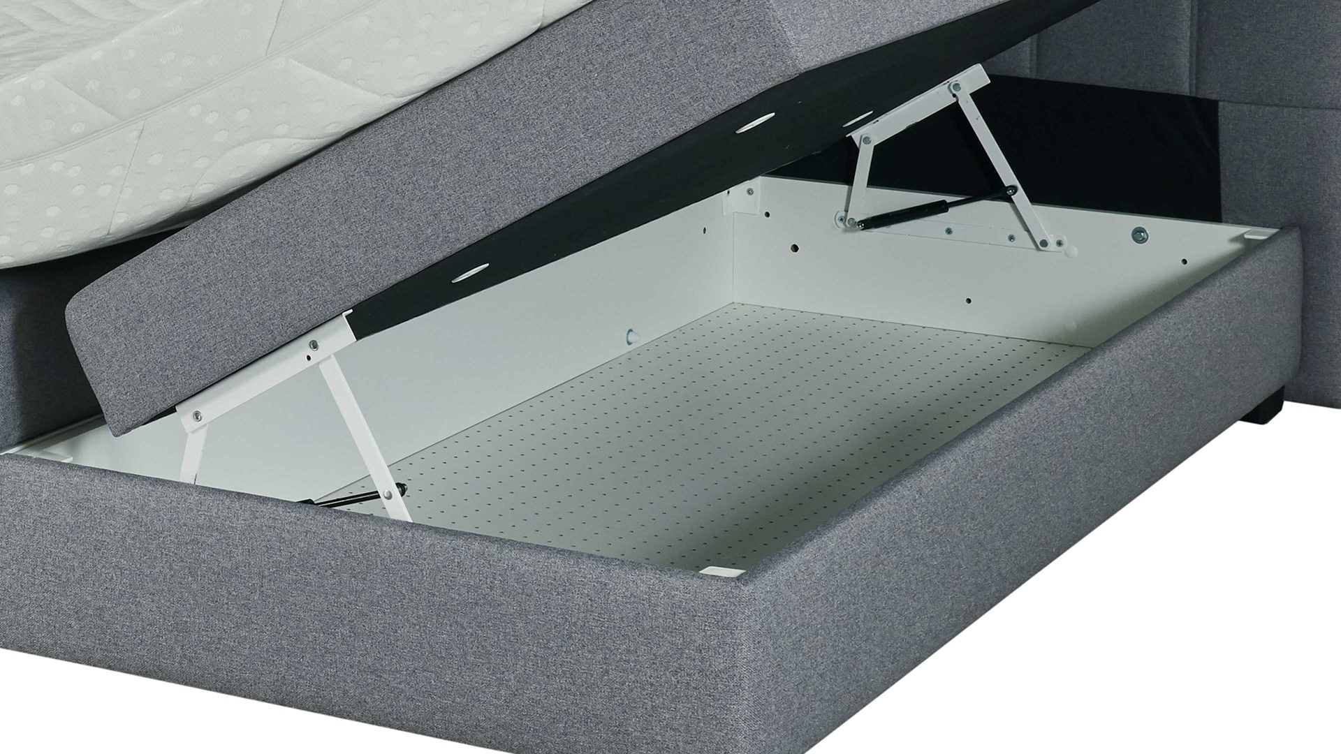 Boxspringbett comfortmaster besser sitzen, liegen, leben aus Stoff in Grau Comfortmaster OC-BX21088 - Boxspringbett mit Bettkasten silbergrauer Bezug Twister silver 281300 - Liegefläche ca. 180 x 200 cm