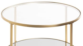 Beistelltisch Haku aus Metall in Metallfarben Beistelltisch goldfarbenes Metall - Durchmesser ca. 60 cm