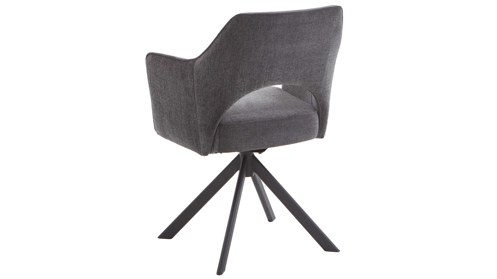 Polsterstuhl Mca furniture aus Stoff in Dunkelgrau Polsterstuhl mit Drehfunktion dunkelgrauer Chenille & schwarzer Stahl