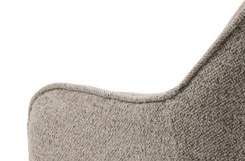 Vierfußstuhl Actona group aus Stoff in Beige Armlehnstuhl Brooke beiger Bezug Monza 60 & schwarzes Metall