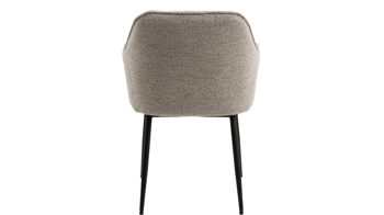 Vierfußstuhl Actona group aus Stoff in Beige Armlehnstuhl Brooke beiger Bezug Monza 60 & schwarzes Metall