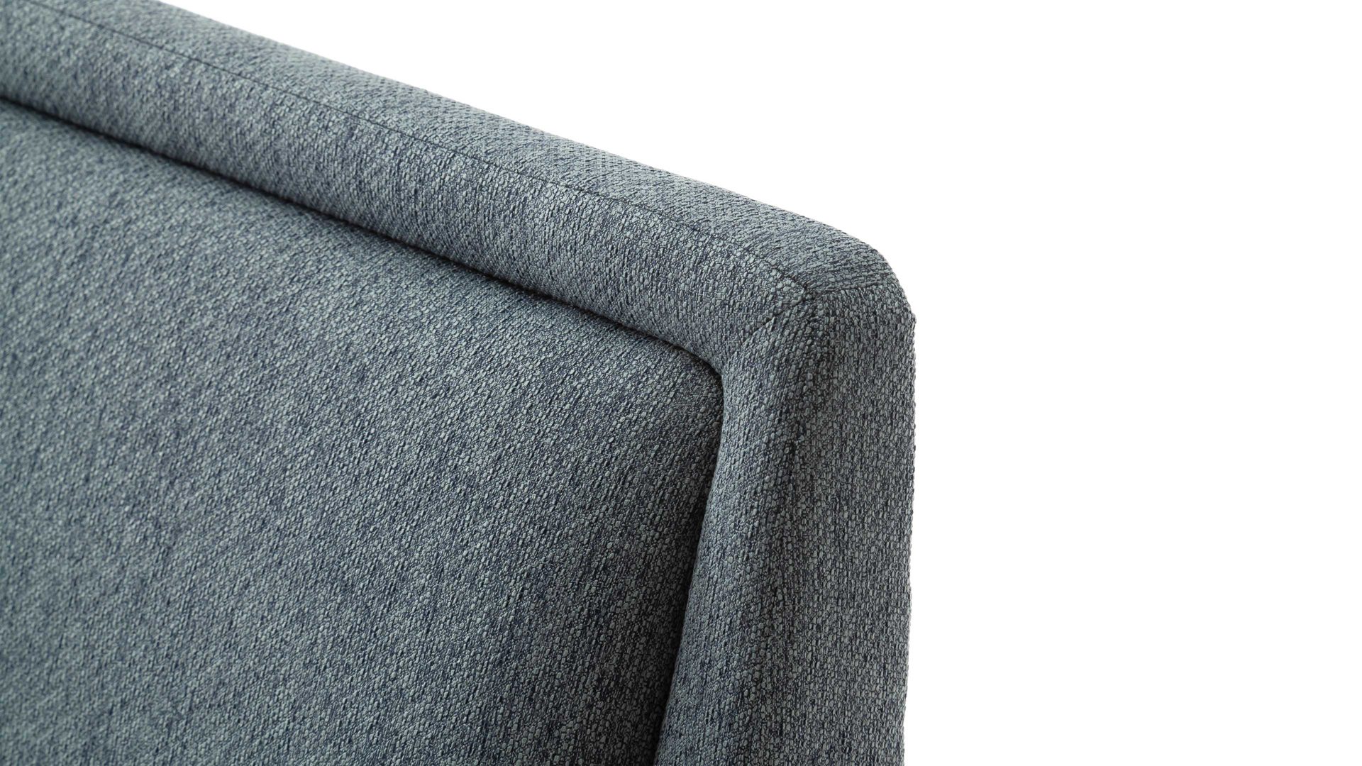 Bettgestell Meise.möbel aus Stoff in Blau Polsterbettgestell Frieda oceanfarbener Bezug Stelar 39 & schwarze Holzfüße - Liegefläche ca. 160 x 200 cm