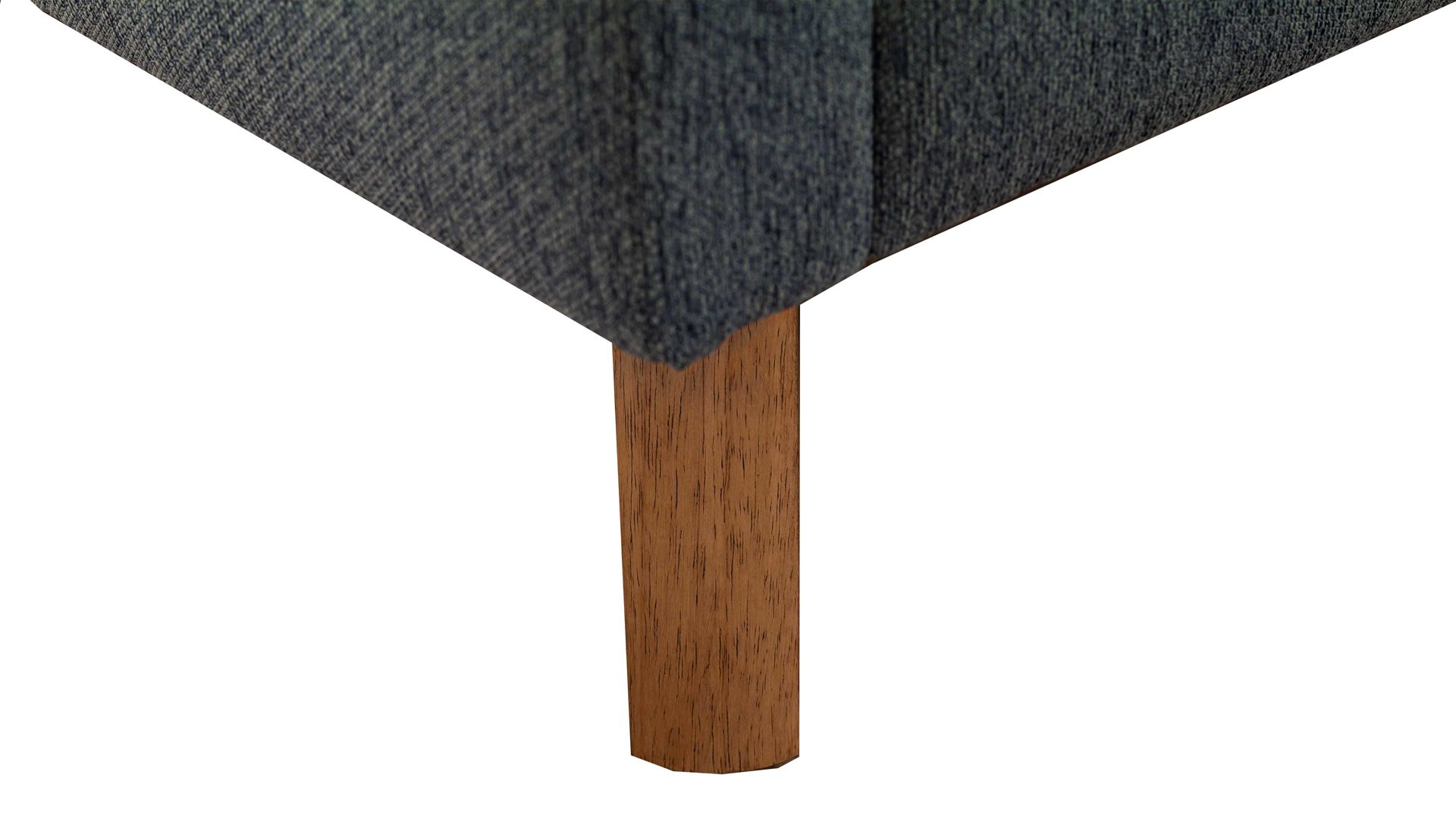 Bettgestell Meise.möbel aus Stoff in Blau Polsterbettgestell Frieda oceanfarbener Bezug Stelar 39 & eichefarbene Holzfüße - Liegefläche ca. 160 x 200 cm