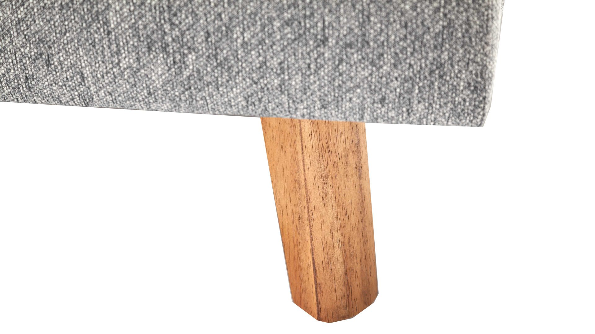 Bettgestell Meise.möbel aus Stoff in Grau Polsterbettgestell Frieda mit Bettkasten grauer Bezug Stelar 92 & eichefarbene Holzfüße - Liegefläche ca. 180 x 200 cm