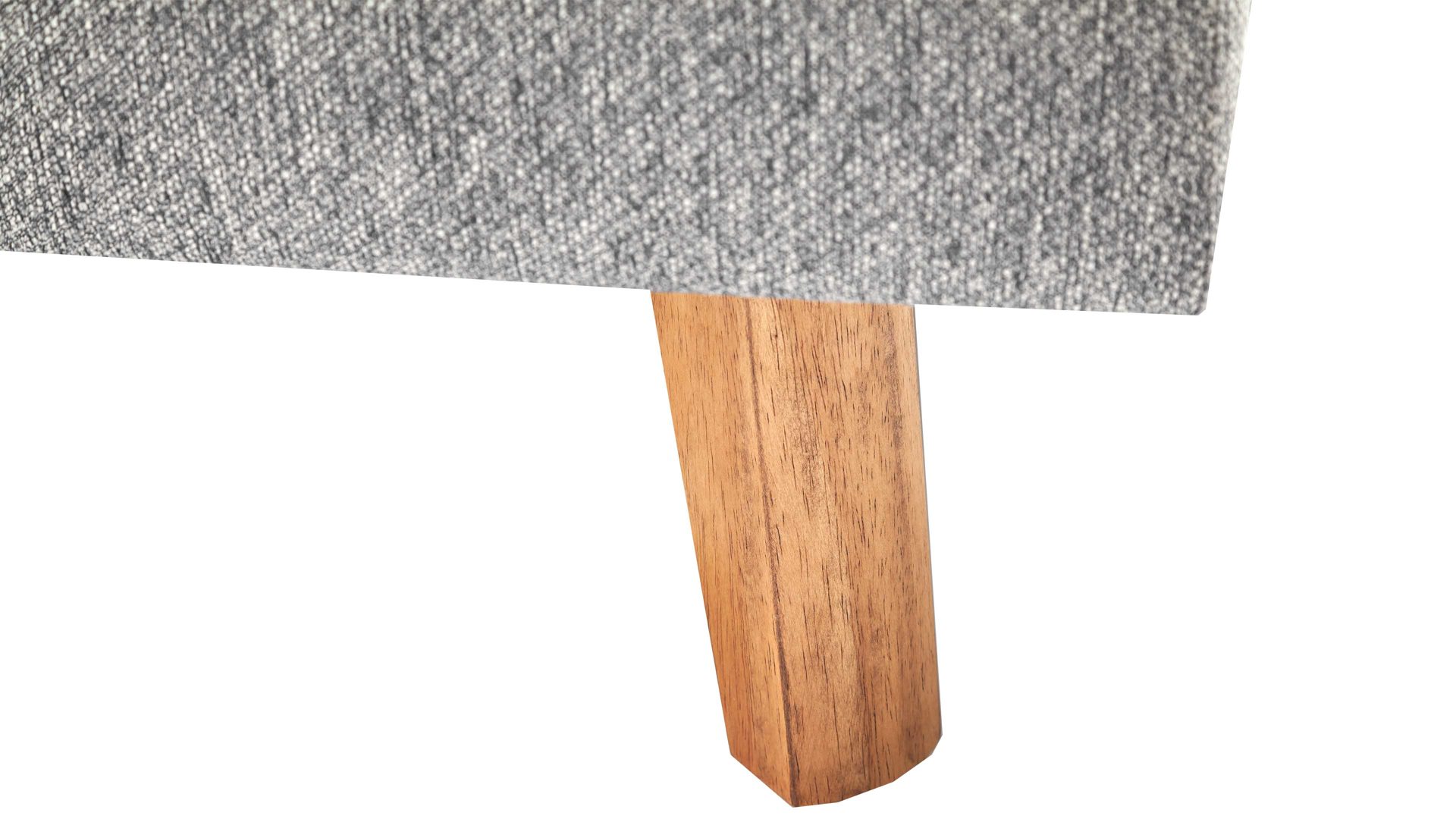 Bettgestell Meise.möbel aus Stoff in Grau Polsterbettgestell Frieda grauer Bezug Stelar 92 & eichefarbene Holzfüße - Liegefläche ca. 160 x 200 cm