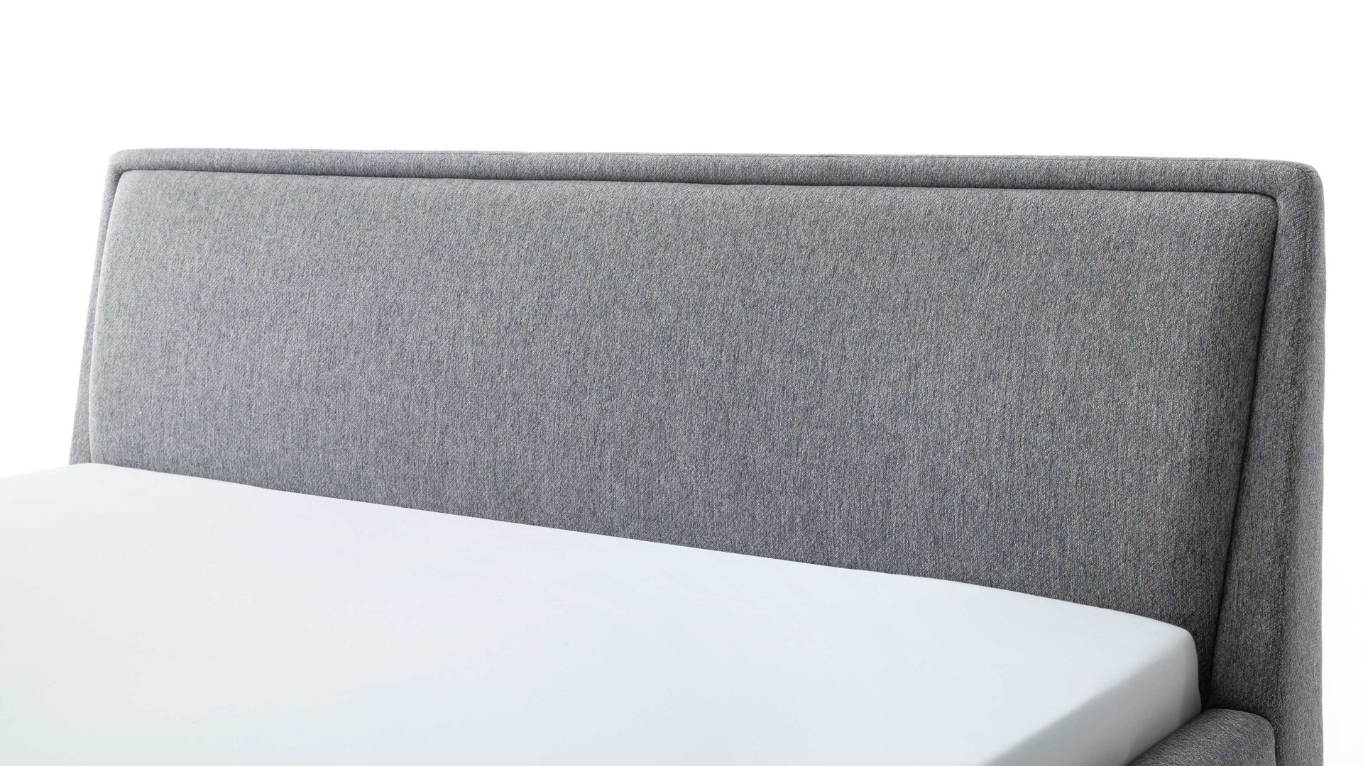 Bettgestell Meise.möbel aus Stoff in Grau Polsterbettgestell Frieda grauer Bezug Stelar 92 & eichefarbene Holzfüße - Liegefläche ca. 160 x 200 cm