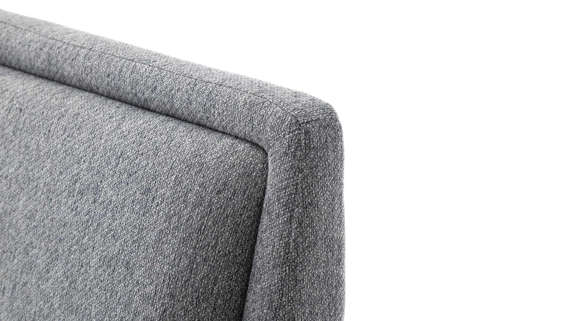 Bettgestell Meise.möbel aus Stoff in Grau Polsterbettgestell Frieda grauer Bezug Stelar 92 & schwarze Holzfüße - Liegefläche ca. 140 x 200 cm