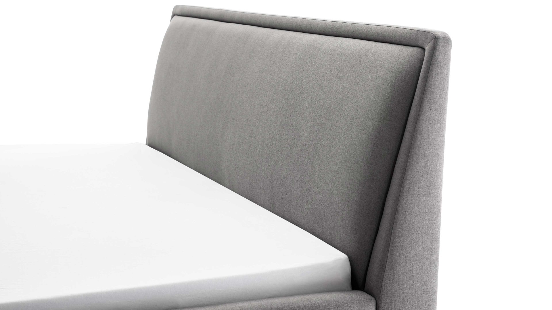 Bettgestell Meise.möbel aus Stoff in Hellgrau Polsterbettgestell Frieda hellgrauer Bezug Sawana 21 & schwarze Holzfüße - Liegefläche ca. 160 x 200 cm