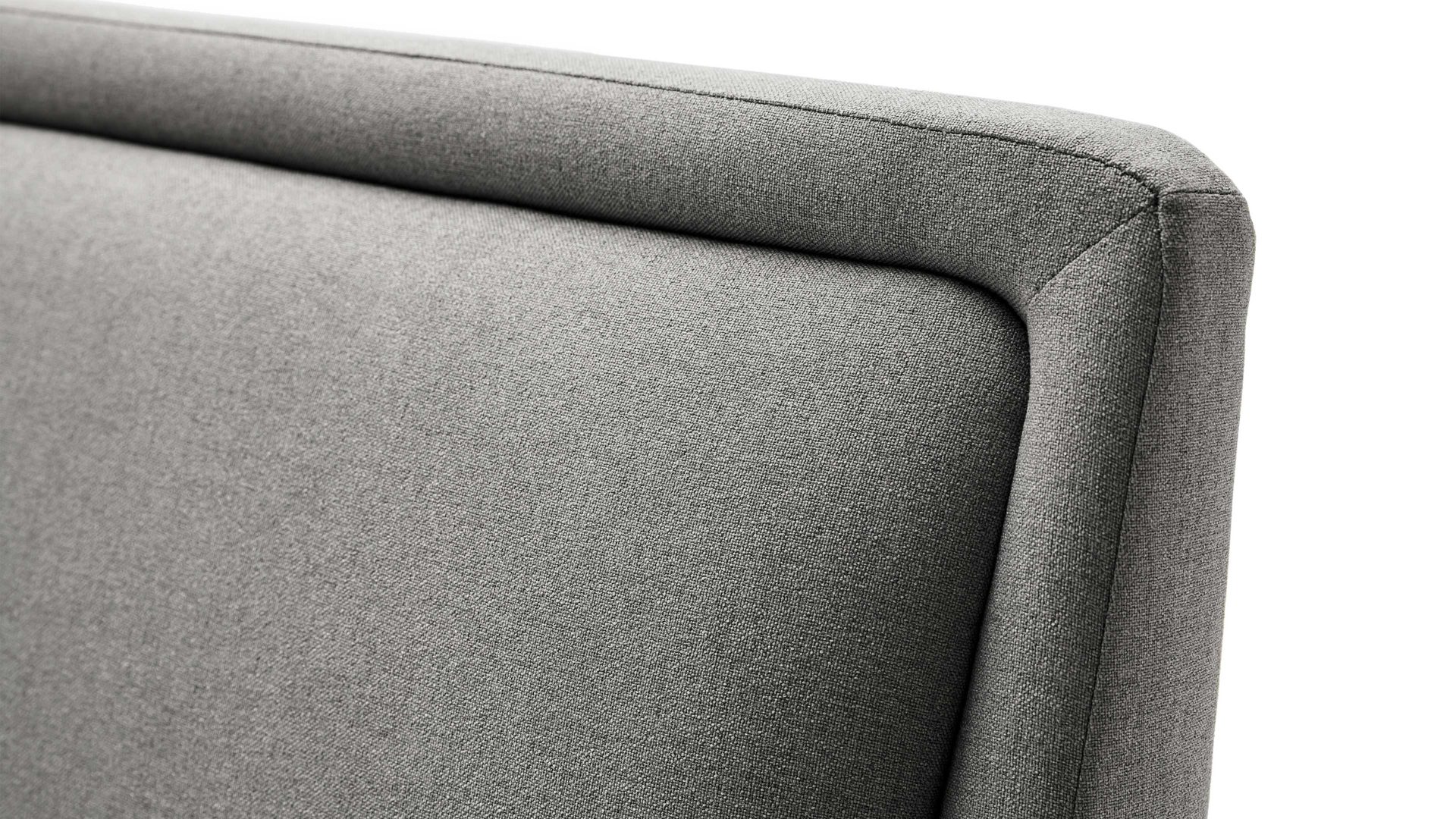 Bettgestell Meise.möbel aus Stoff in Hellgrau Polsterbettgestell Frieda hellgrauer Bezug Sawana 21 & schwarze Holzfüße - Liegefläche ca. 160 x 200 cm