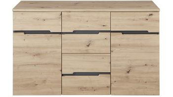 Kommode Innostyle aus Holz in Holzfarben Kommodenserie Memphis Artisan Eiche & Graphit - Breite ca. 135 cm
