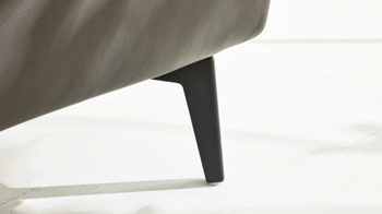 Bettgestell Interliving aus Leder in Grau Interliving Bettensystem Serie 1416 - Polsterbettgestell graues Leder Torro - Liegefläche ca. 180 x 200 cm