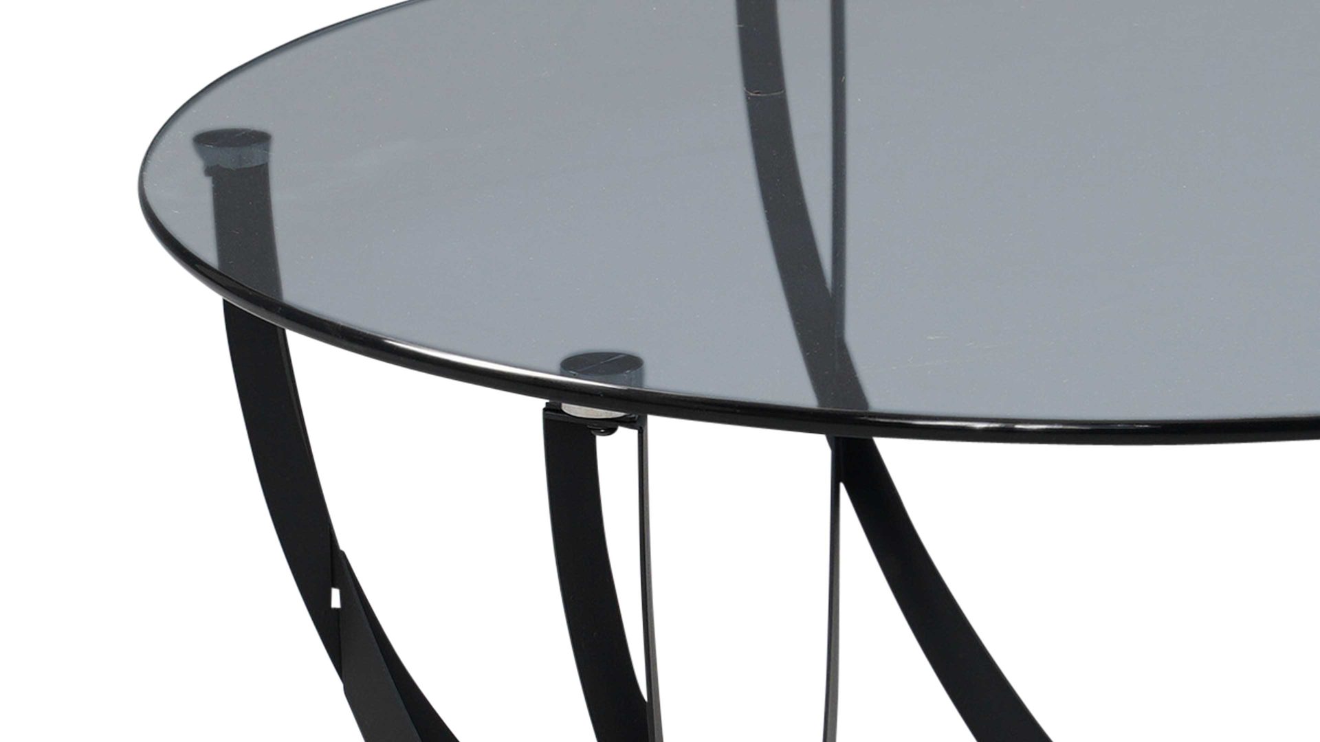 Couchtisch M2 kollektion aus Glas in Dunkelgrau Couchtisch Maya 2 Grau & Schwarz - Durchmesser ca. 80 cm