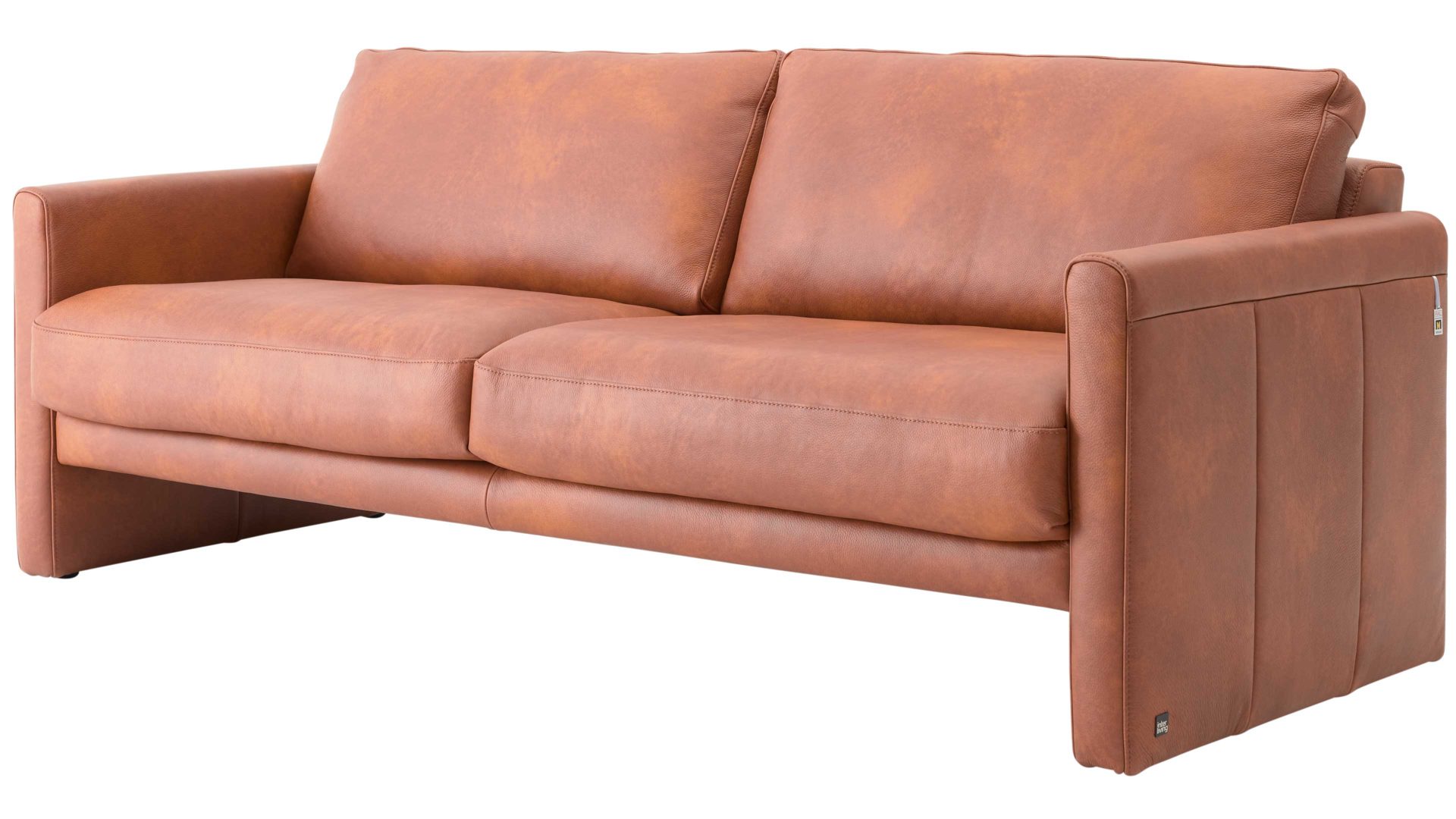 Zweisitzer Interliving aus Leder in Orange Interliving Sofa Serie 4004 - Zweisitzer cognacfarbenes LongLife-Leder Z75-50 - Länge ca. 160 cm