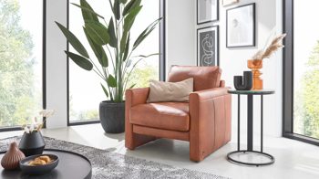 Polstersessel Interliving aus Leder in Orange Interliving Sofa Serie 4004 - Sessel cognacfarbenes LongLife-Leder Z75-50