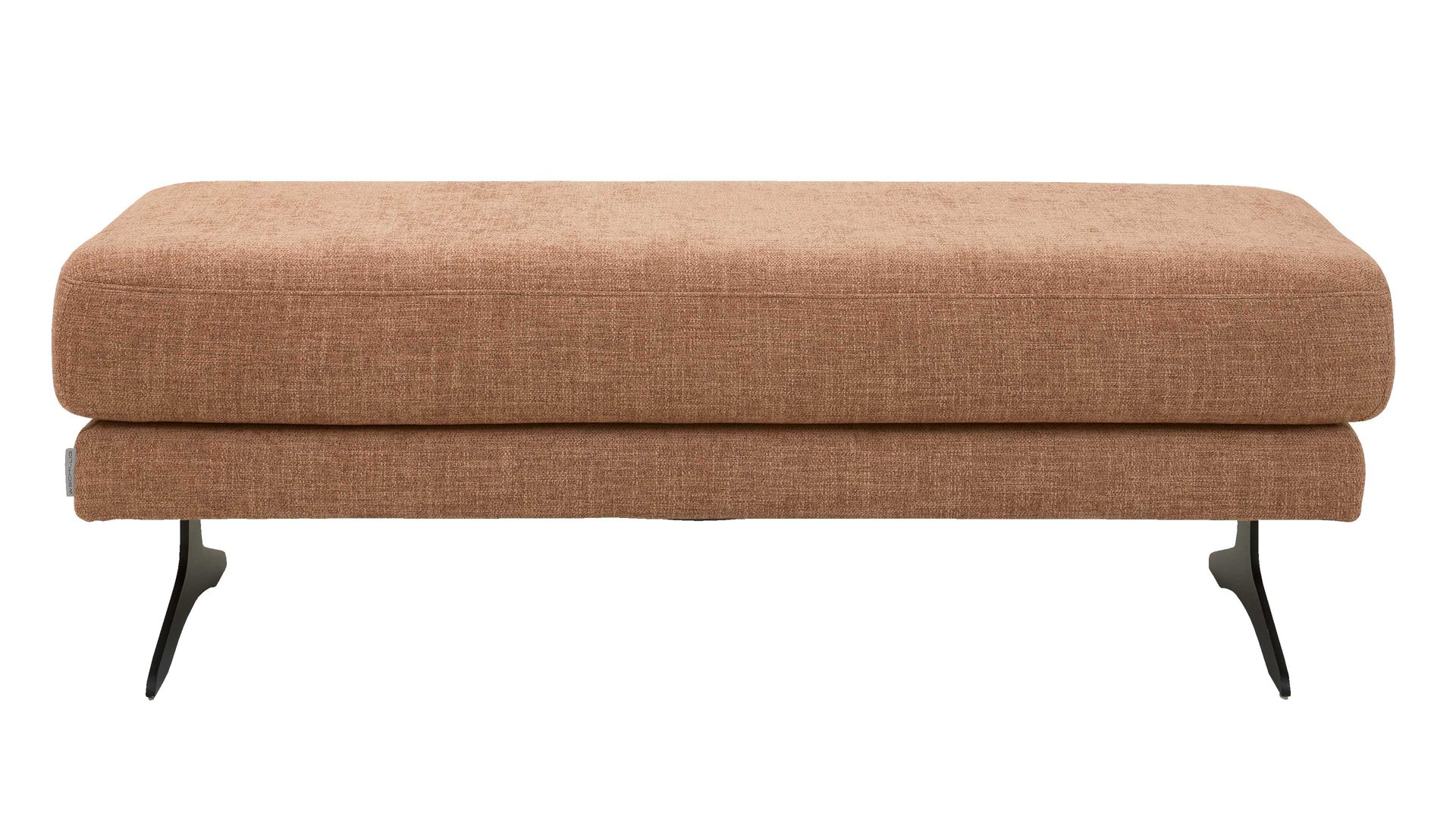 Polsterhocker Interliving aus Stoff in Orange Interliving Sofa Serie 4004 - XXL-Hocker G140 puderfarbene Chenille S43-17 - ca. 140 x 60 cm