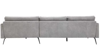 Ecksofa Interliving aus Leder in Hellgrau Interliving Sofa Serie 4004 - Ecksofa hellgraues Longlife-Leder Z69-22 - Stellfläche ca. 276 x 170 cm