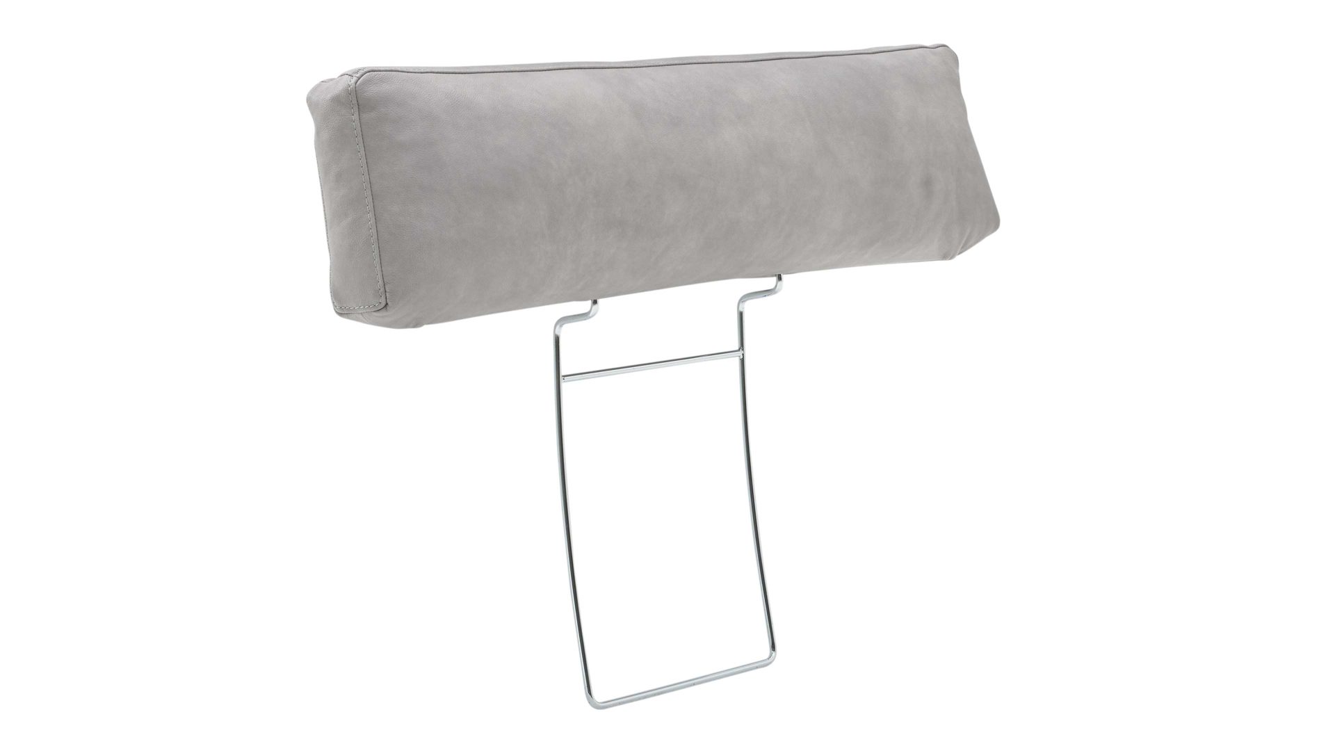 Kopfstütze Interliving aus Leder in Hellgrau Interliving Sofa Serie 4004 - Kopfstütze U70K hellgraues LongLife-Leder Z69-22 - Breite ca. 60 cm