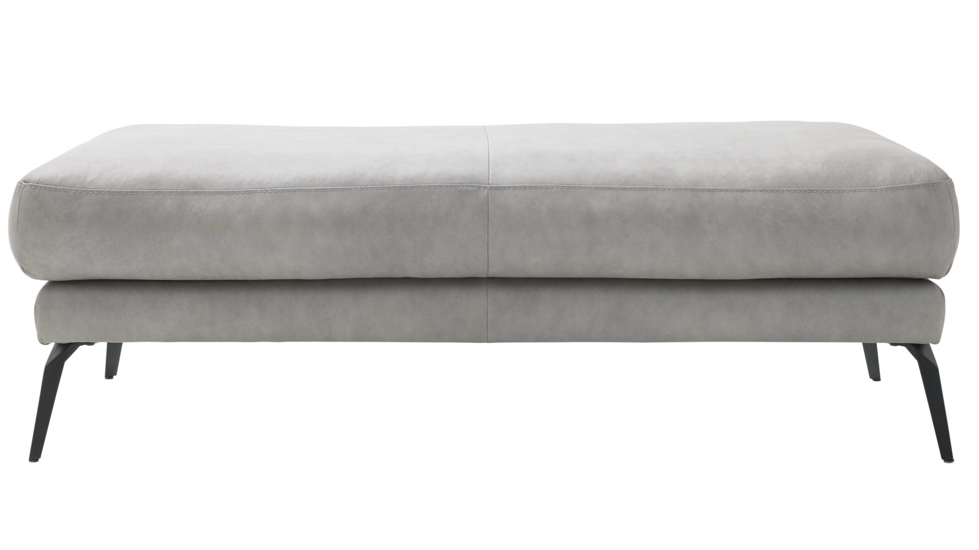 Polsterhocker Interliving aus Leder in Hellgrau Interliving Sofa Serie 4004 - XXL-Hocker G140 hellgraues LongLife-Leder Z69.22 - ca. 140 x 60 cm