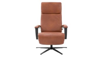 Relaxsessel Interliving aus Leder in Hellbraun Interliving Sofa Serie 4541 – Relaxsessel manuell - cognacfarbenes LongLife-Leder Cloudy & Sternfuß V4S