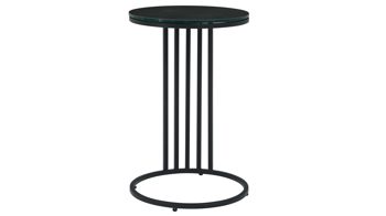 Beistelltisch Interliving aus Keramik in Dunkelgrau Interliving Couchtisch Serie 6220 - Beistelltisch titanfarbene Keramik & schwarzer Stahl &  - Durchmesser ca. 40 cm