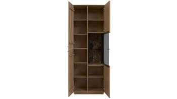 Wohnwand Interliving aus Holz in Holzfarben Interliving Wohnzimmer Serie 2025 - Wohnwand Wildeiche, Anthrazit & Kork - vierteilig, Breite ca. 325 cm