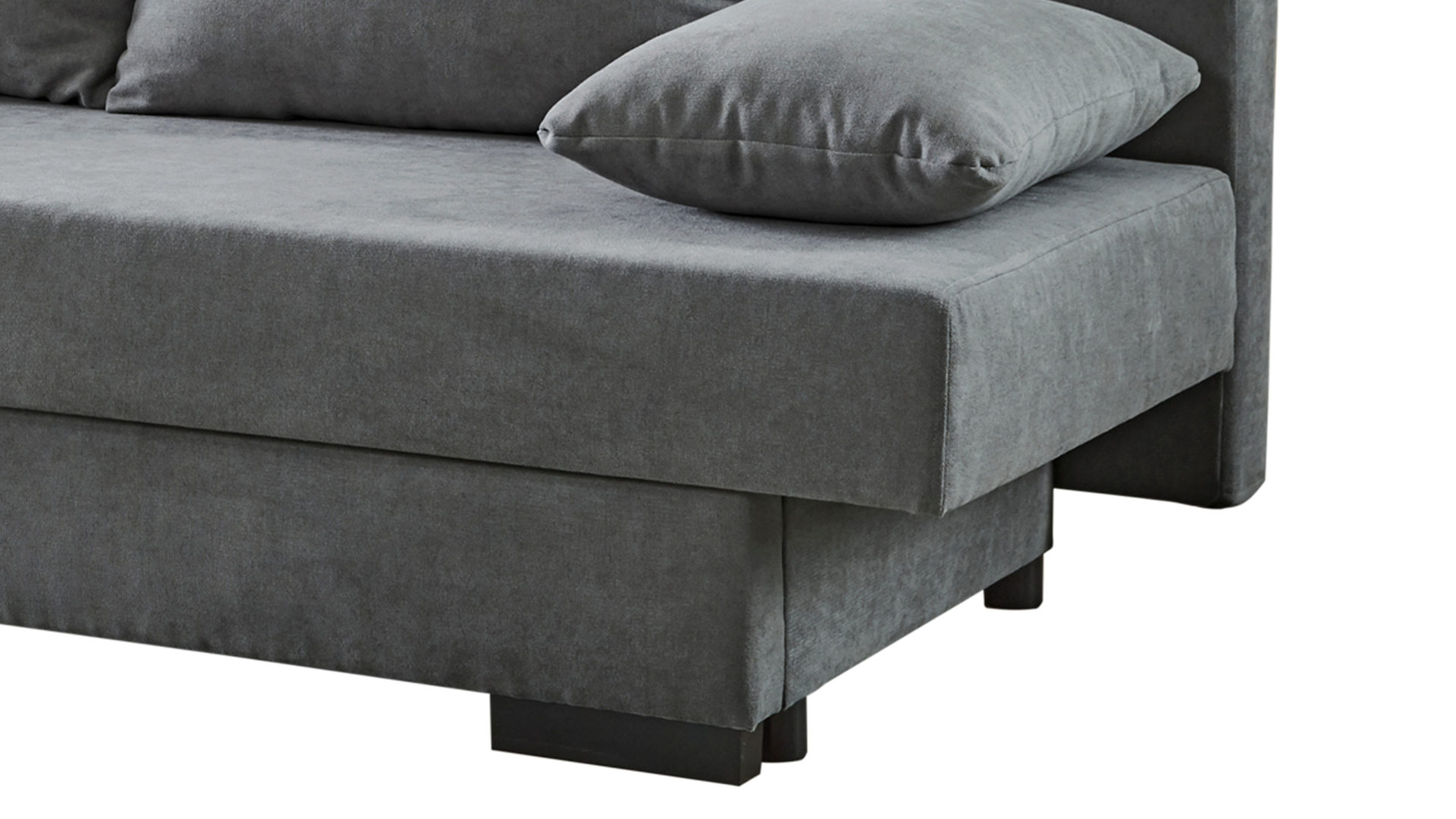 Schlafsofa Sun garden | 162739 aus Stoff in Grau Schlafsofa Groningen grauer Webstoff & schwarze Kunststofffüße