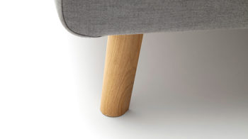 Bettgestell Meise.möbel aus Stoff in Hellgrau Polsterbettgestell Mattis mit Bettkasten hellgraues Flachgewebe Aspen 92 & Holzfüße - Liegefläche ca. 160 x 200 cm