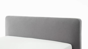 Bettgestell Meise.möbel aus Stoff in Hellgrau Polsterbettgestell Mattis mit Bettkasten hellgraues Flachgewebe Aspen 92 & Holzfüße - Liegefläche ca. 160 x 200 cm