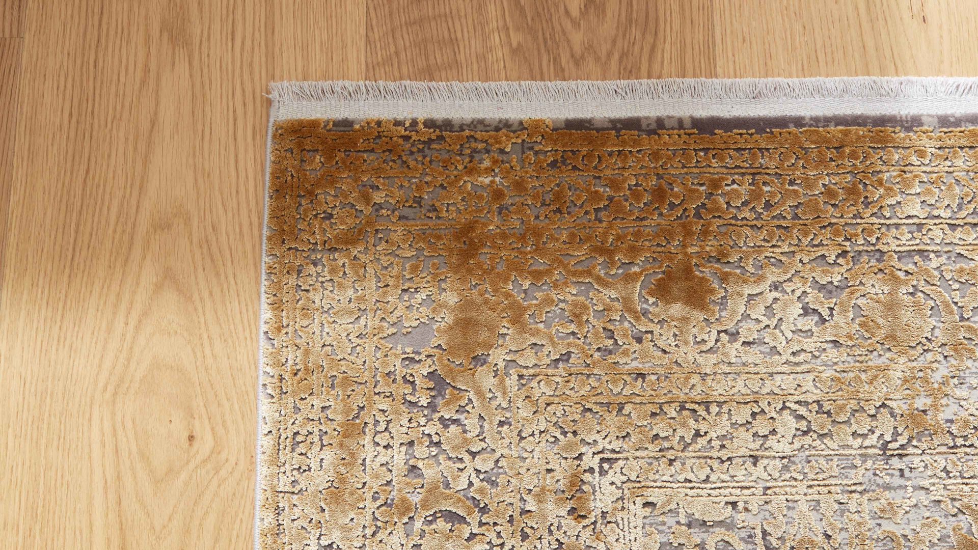 Webteppich Interliving aus Mischgewebe in Gold Interliving Teppich Serie L-8710 Gold – ca. 140 x 200 cm