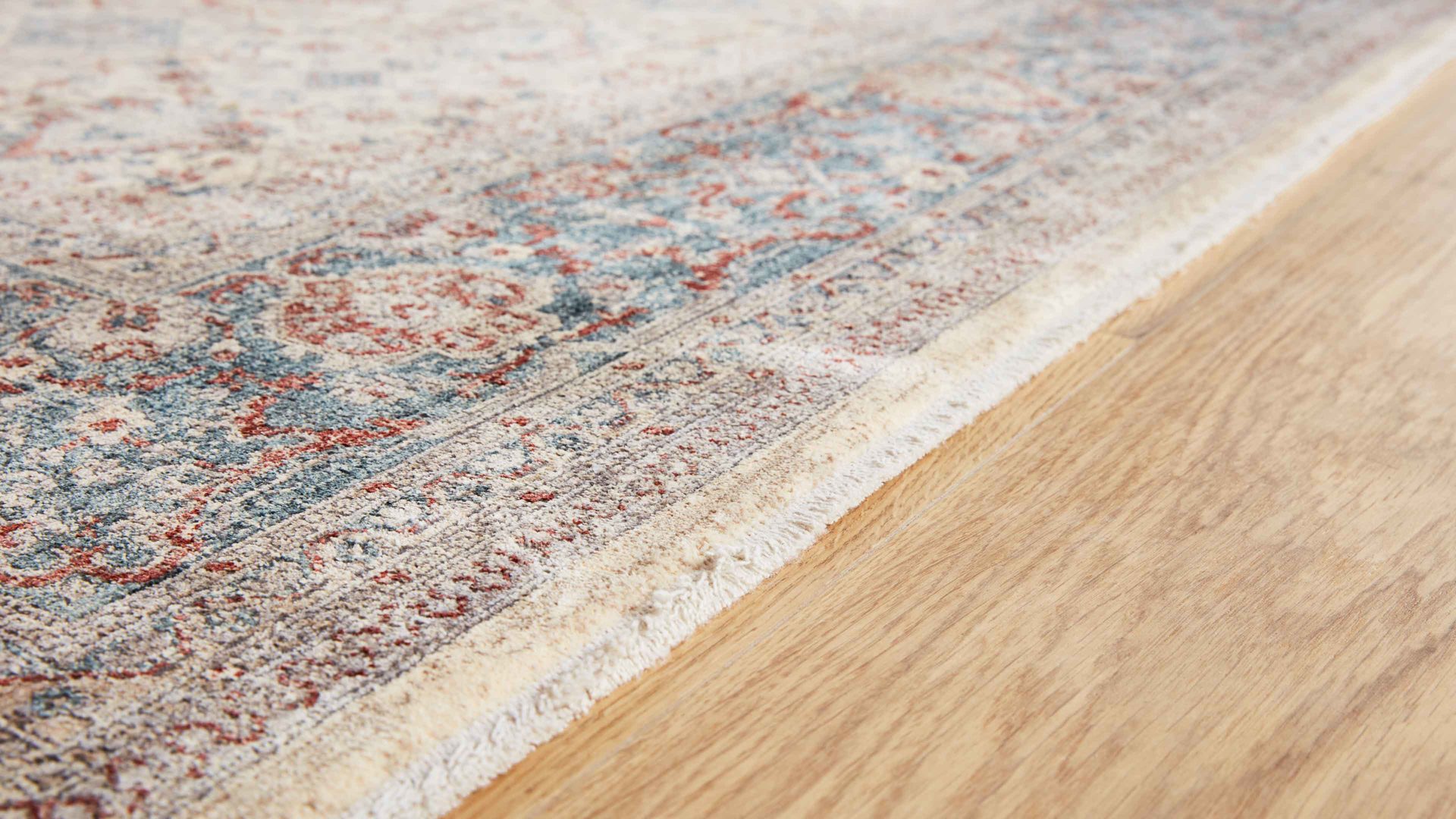 Webteppich Interliving aus Kunstfaser in Blau Interliving Teppich Serie L-8720 Creme-Blau – ca. 200 x 290 cm