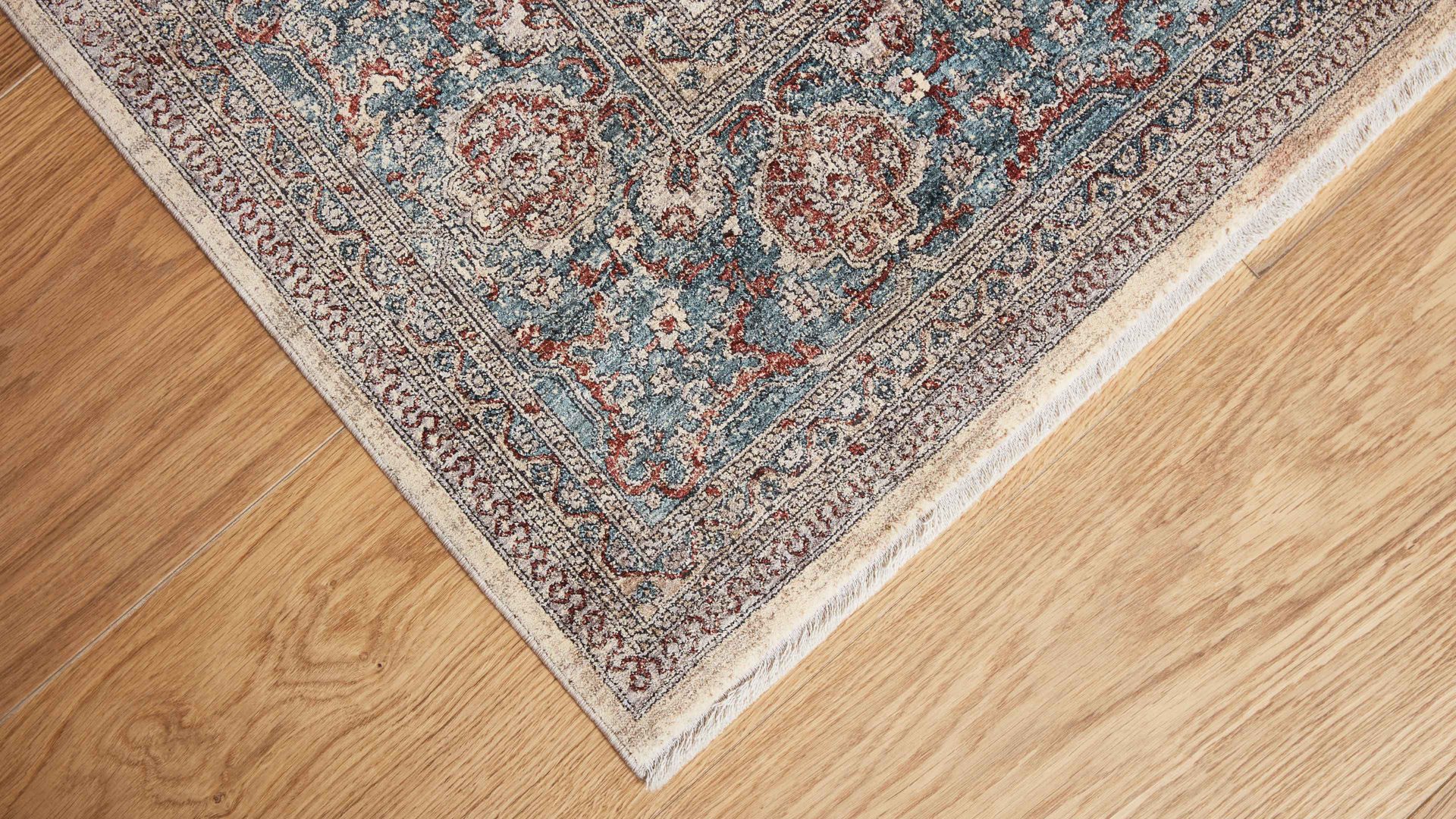 Webteppich Interliving aus Kunstfaser in Blau Interliving Teppich Serie L-8720 Creme-Blau – ca. 200 x 290 cm