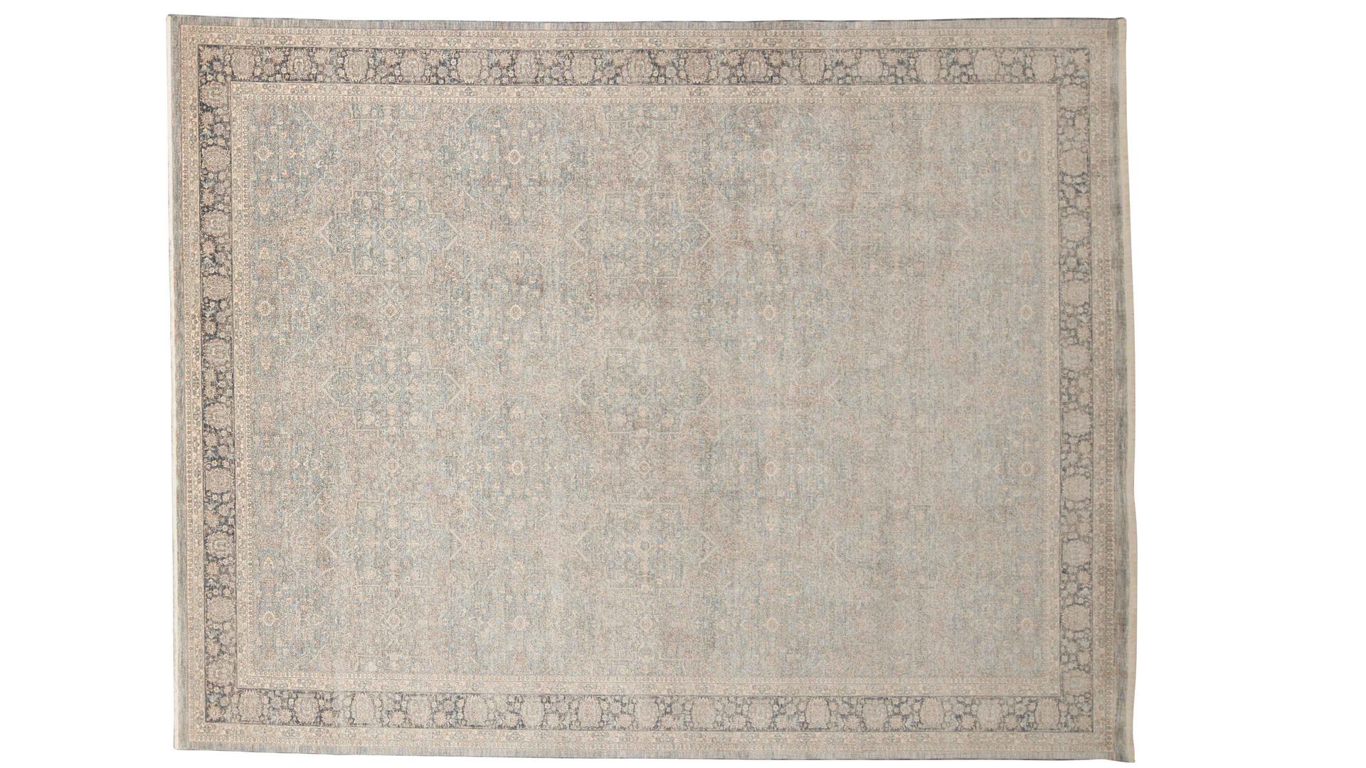 Webteppich Interliving aus Kunstfaser in Blau Interliving Teppich Serie L-8730 Blau-Blau – ca. 67 x 130 cm