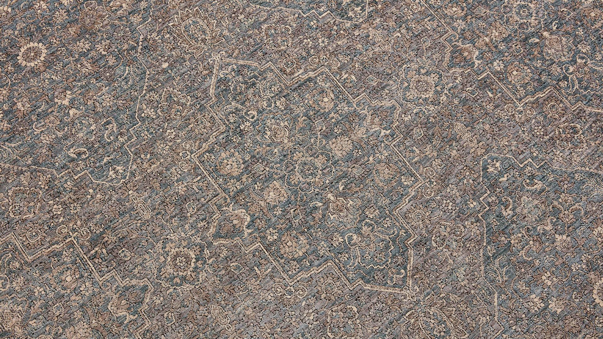 Webteppich Interliving aus Kunstfaser in Blau Interliving Teppich Serie L-8730 Blau-Blau – ca. 140 x 200 cm