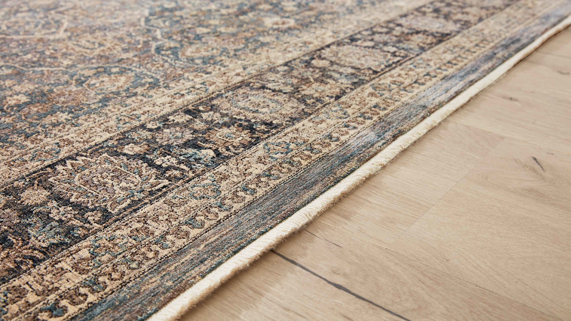 Webteppich Interliving aus Kunstfaser in Blau Interliving Teppich Serie L-8730 Blau-Blau – ca. 80 x 150 cm