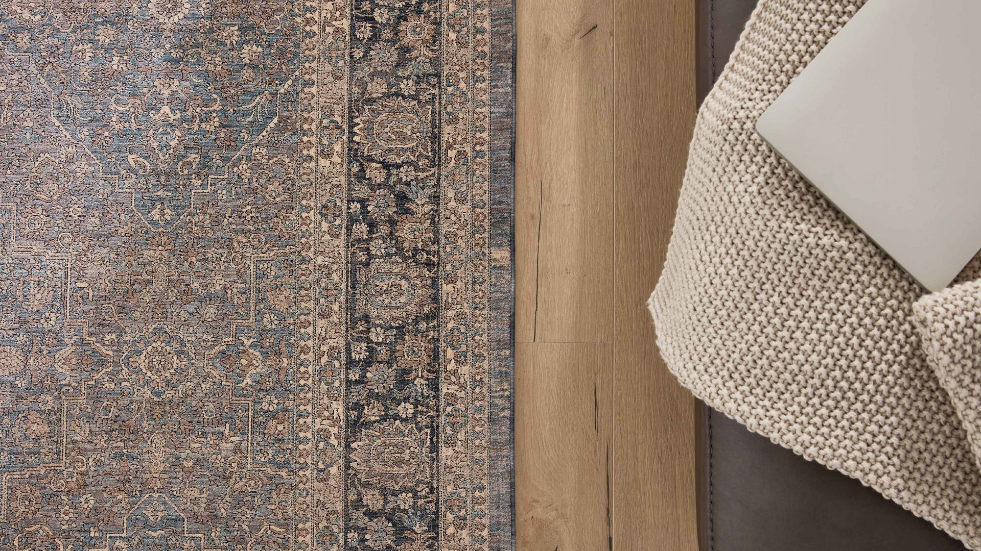 Webteppich Interliving aus Kunstfaser in Blau Interliving Teppich Serie L-8730 Blau-Blau– ca. 240 x 300 cm