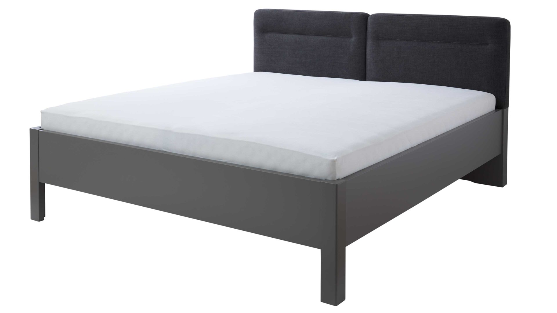 Bettgestell Interliving aus Holz in Dunkelgrau Interliving Kleiderschrank Serie 1207 – Bettgestell 866486 Manhattan & anthrazitfarbener Stoff - Liegefläche ca. 180 x 200 cm