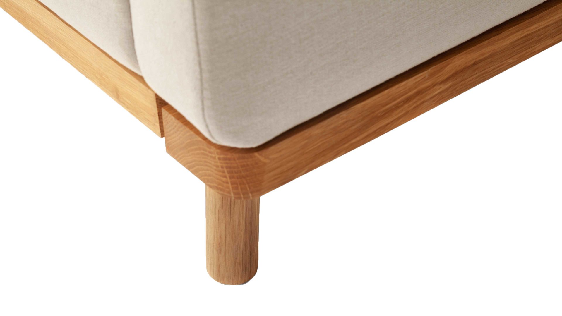 Polsterbett Meise.möbel aus Stoff in Beige Polsterbettgestell Mila mit Bettkasten und Holzrahmen, gestepptes Kopfteil beiger Flachgewebe-Bezug Capri 3723 - Liegefläche ca. 160 x 200 cm