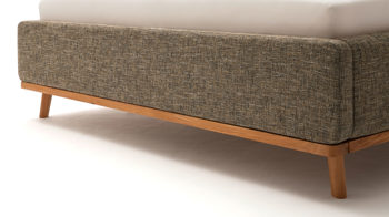 Polsterbett Meise.möbel aus Stoff in Braun Polsterbettgestell Mila mit Bettkasten und Holzrahmen, gestepptes Kopfteil brauner Struktur Bezug Building 801 - Liegefläche ca. 180 x 200 cm