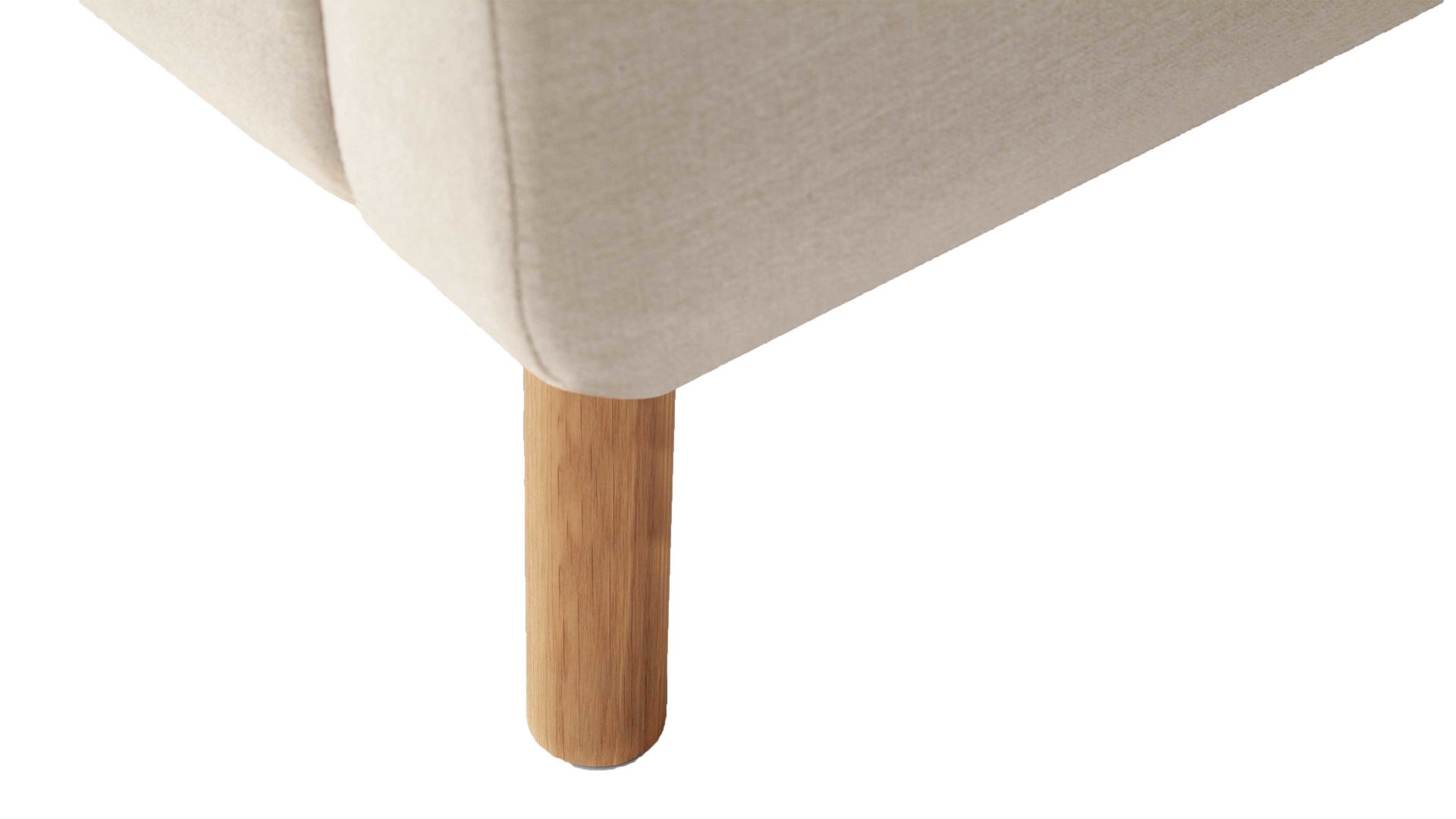 Polsterbett Meise.möbel aus Stoff in Beige Polsterbettgestell Mila mit Bettkasten, glattes Kopfteil beiger Flachgewebe-Bezug Capri 3723 - Liegefläche ca. 180 x 200 cm