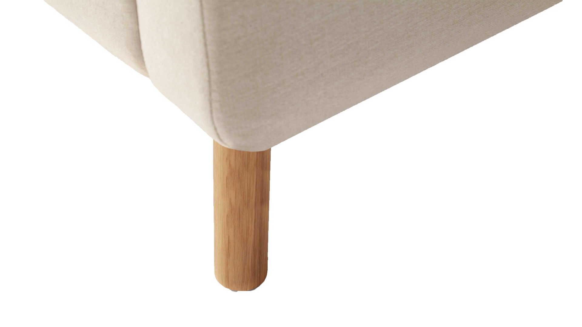 Polsterbett Meise.möbel aus Stoff in Beige Polsterbettgestell Mila mit Bettkasten, gestepptes Kopfteil beiger Flachgewebe-Bezug Capri 3723 - Liegefläche ca. 180 x 200 cm