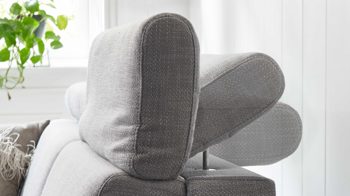 Schlafsofa comfortmaster besser sitzen, liegen, leben aus Stoff in Grau Comfortmaster Schlafsofa Maverick grauer Stoffbezug 55-6533 & Chromfüße - Breite ca. 160 cm