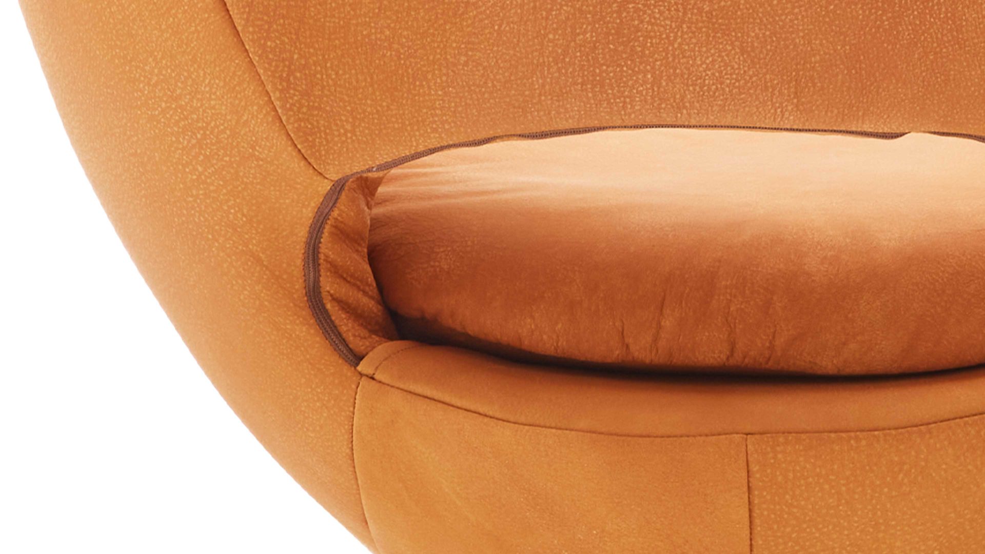 Polsterstuhl Koinor aus Leder in Orange KOINOR Dreh-Polsterstuhl sonnenfarbenes Leder India & mattschwarzes Fußkreuz