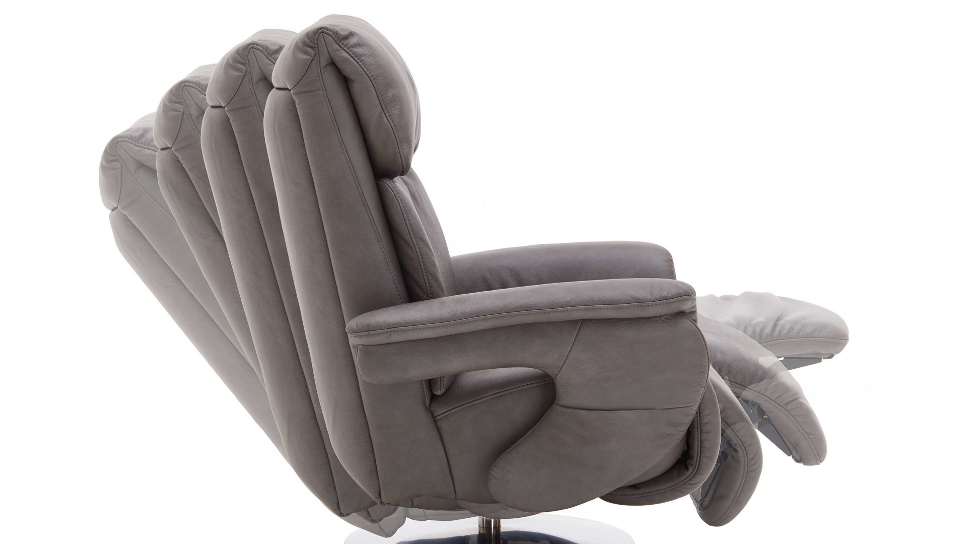 Relaxsessel comfortmaster besser sitzen, liegen, leben aus Leder in Dunkelgrau Comfortmaster 7944 - Relaxsessel mit Massagefunktion canyonfarbenes LongLife-Leder LG 18 & Tellerfuß