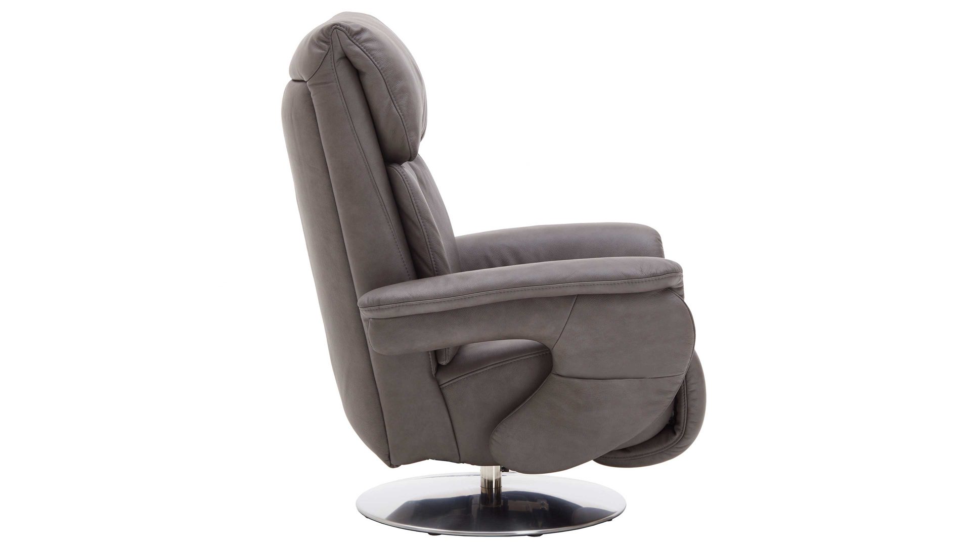 Relaxsessel comfortmaster besser sitzen, liegen, leben aus Leder in Dunkelgrau Comfortmaster 7944 - Relaxsessel mit Massagefunktion canyonfarbenes LongLife-Leder LG 18 & Tellerfuß