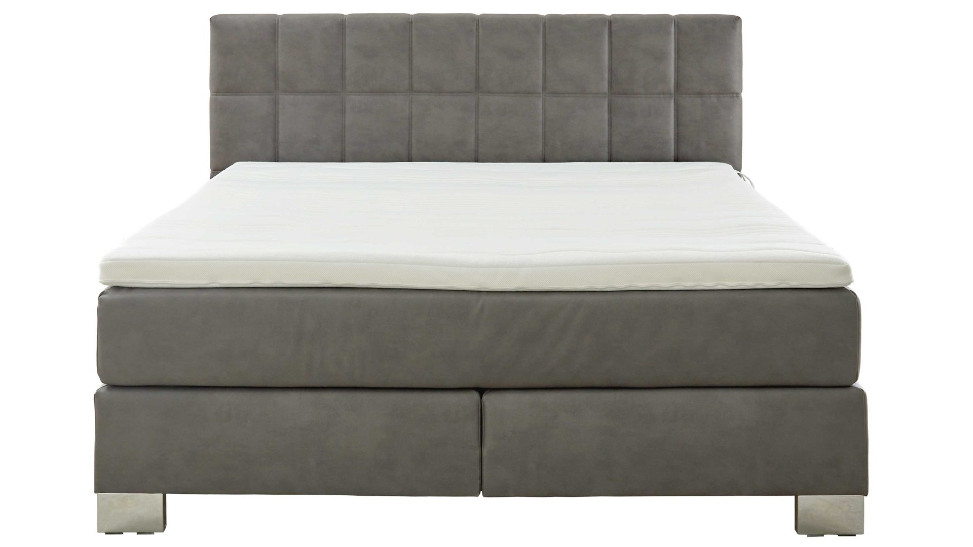 Boxspringbett comfortmaster besser sitzen, liegen, leben aus Stoff in Dunkelgrau Comfortmaster Dreamplace 2.0 - Boxspringbett 0394L schieferfarbene Mikrofaser Galero 640009 – Liegefläche ca. 180 x 200 cm